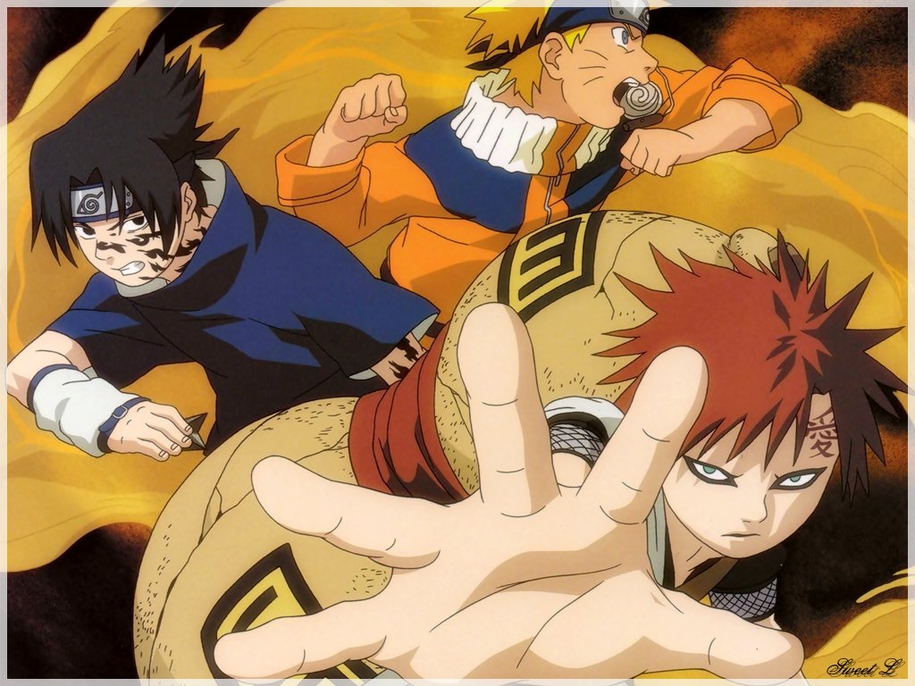 Gaara Naruto and Sasuke